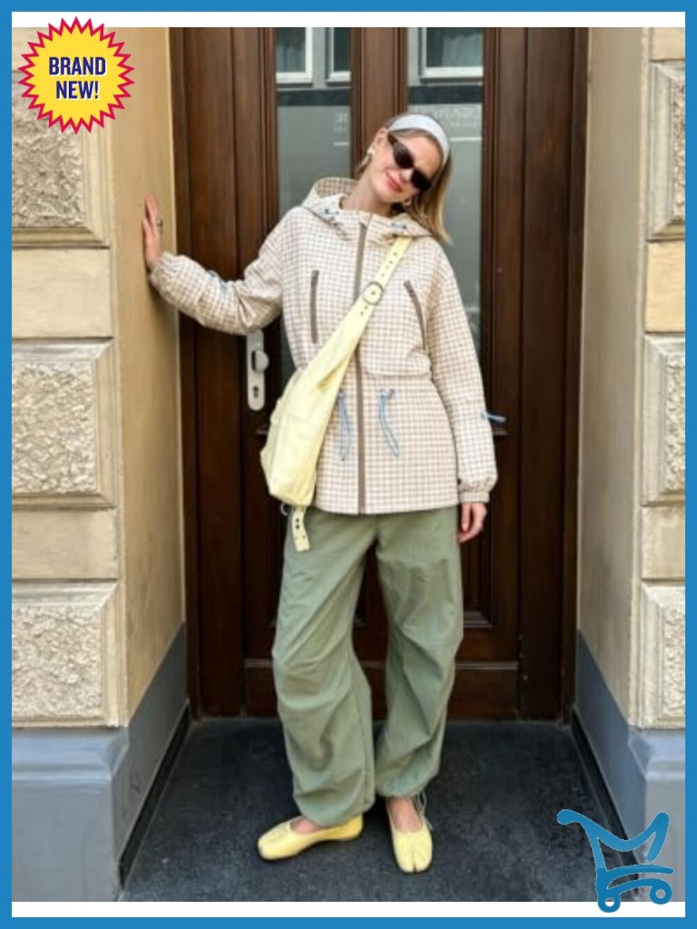 Waterproof Plaid Rain Jacket Hooded Adjustable Oversize Hiking Camping Travel - Picture 3 of 6
